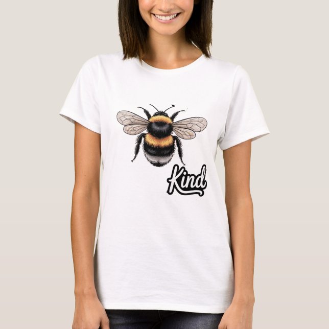 T-shirt Bee Kind Cute Bumblebee Illustration - Inspiration (Devant)