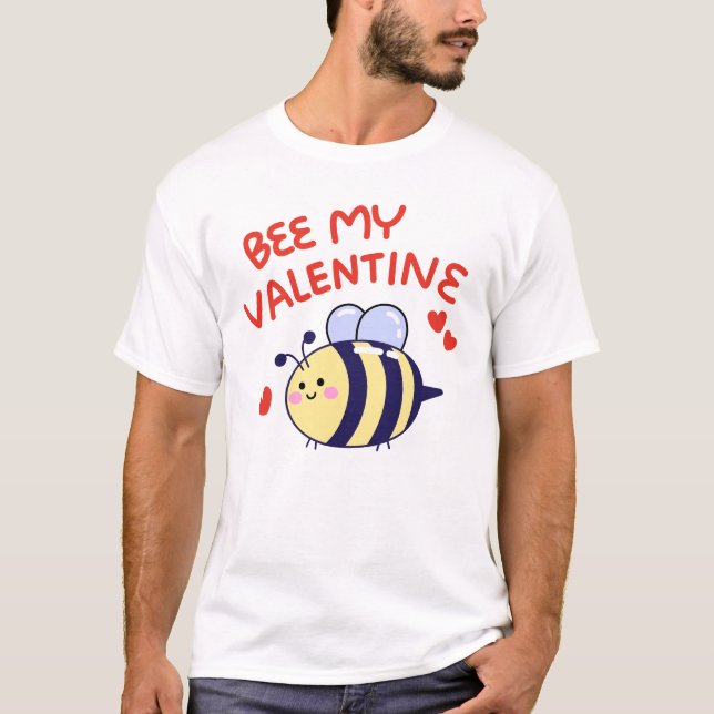 T-shirt Bee my Valentine (Devant)