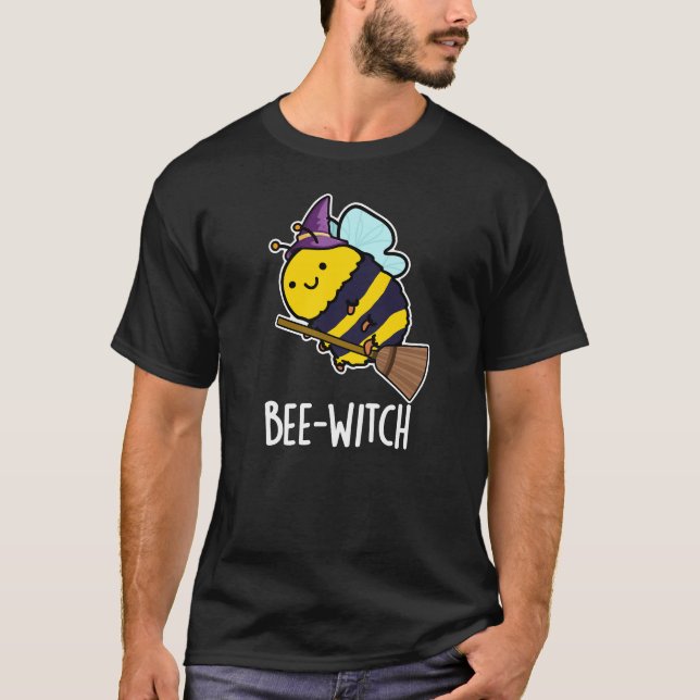 T-shirt Bee-sorcière Funny Bee Pun Dark BG (Devant)
