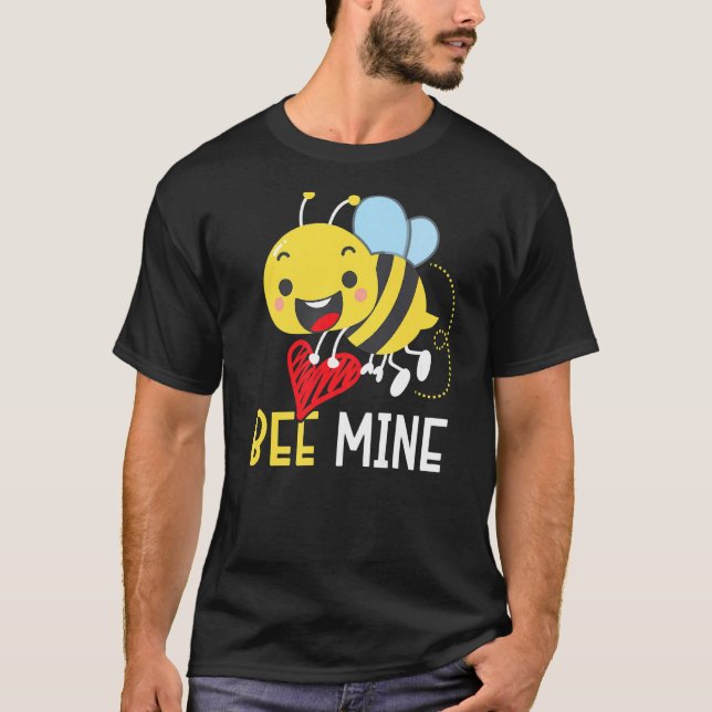 T-shirt Bee Valentines Jour Coeurs Jour Amour Cupide Relat (Devant)