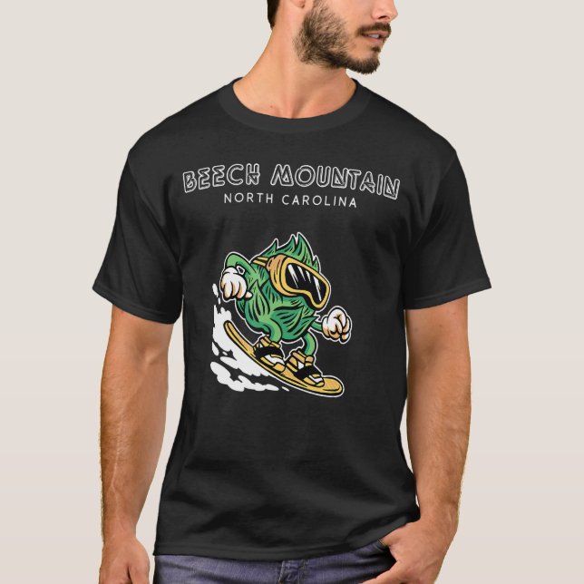 T-shirt Beech Mountain North Carolina Snowboard Bière (Devant)