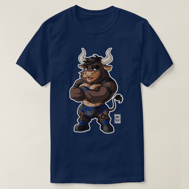 T-SHIRT BEEFY BULL BLUE DETAILS BEARZOO SERIES (Design devant)