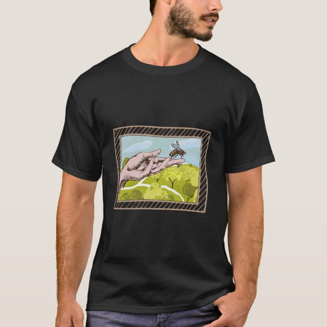 T-shirt Beekeeg Bee Honey Honeycomb Beekeeper (Devant)