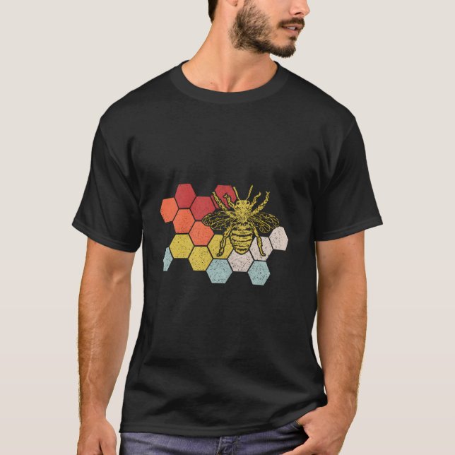 T-shirt Beekeeper Bee Honeycomb Beekeeg (Devant)