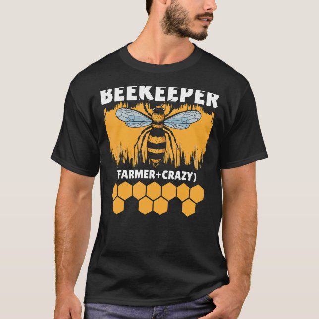 T-shirt Beekeeper Crazy fermier apiculture Miel abeille (Devant)