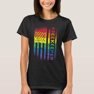 T-shirt Beekeeper Drapeau américain Miel Abeilles apicultu