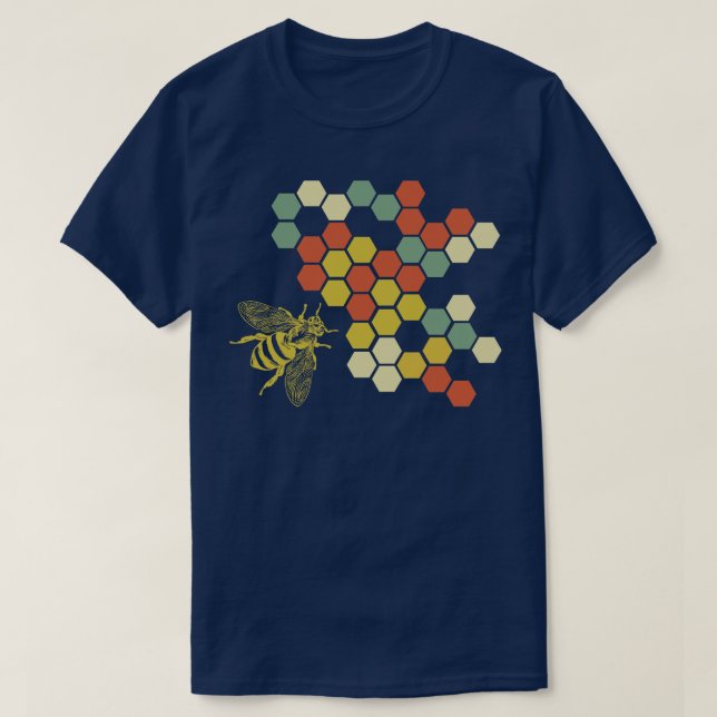 T-shirt Beekeeper Retro Honeycomb (Design devant)