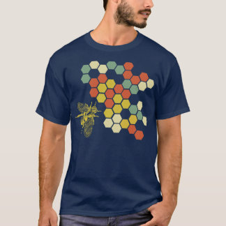 T-shirt Beekeeper Retro Honeycomb