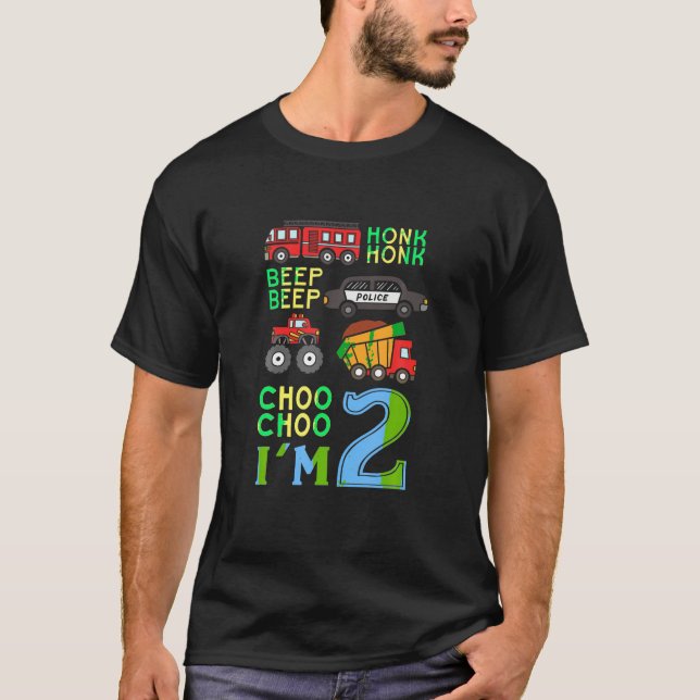 T-shirt Beep Beep Beep Beo Choo I m 2 Enfants d'anniversai (Devant)