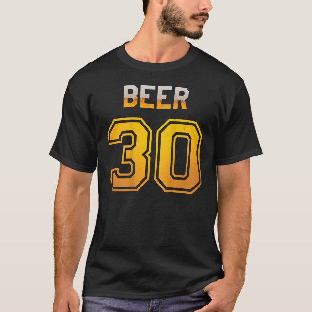 T-shirt Beer 30 Baseball Style Jersey Uniform (Devant)
