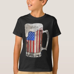 T-shirt Beer American Flag 4 juillet Usa Boisson Party