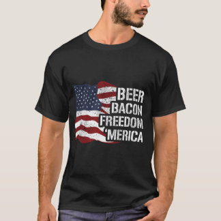 T-shirt Beer, Bacon, Freedom America
