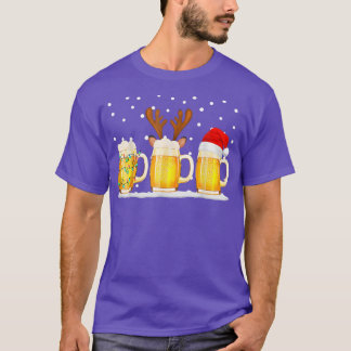 T-shirt Beer Christmas Mug Santa Reinbeer Xmas lights 