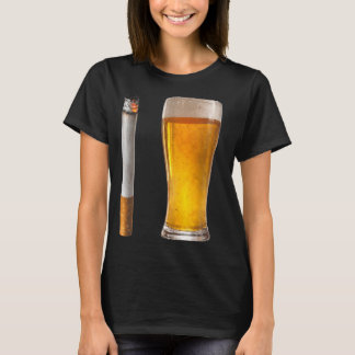 T-shirt Beer Cigarette Lover Day Drinking Dad Smoking Beer