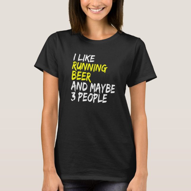 T-shirt Beer drinker I like Beer & Running Laufen Runner   (Devant)
