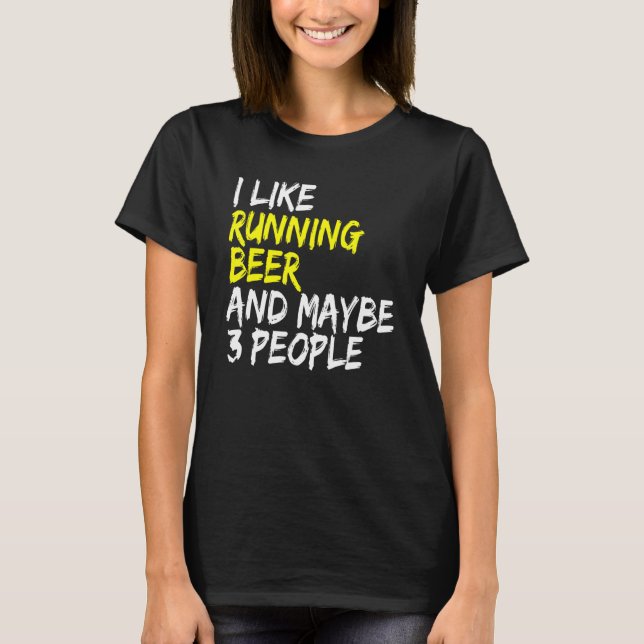 T-shirt Beer drinker I like Beer & Running Laufen Runner (Devant)