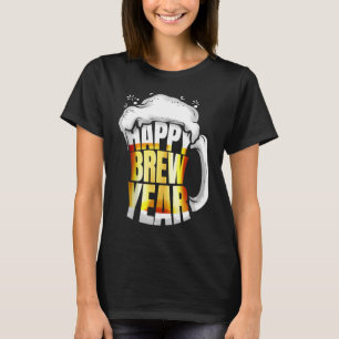 T-shirt Beer Glass Mug Bonne année de brasse Réveillon de