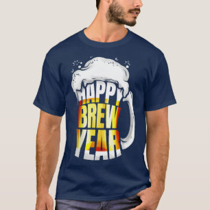 T-shirt Beer Glass Mug Bonne brasse Année Nouvel An Réveil