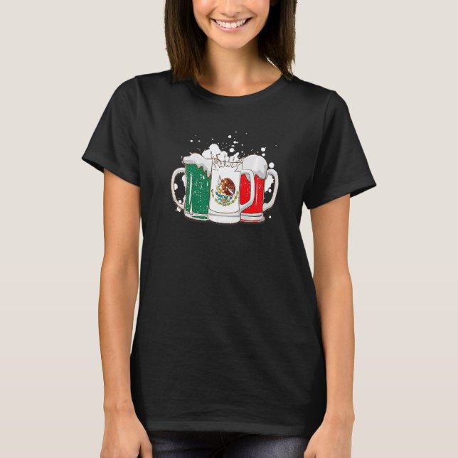 T-shirt Beer Mexican Flag  Cinco De Mayo Women Mexico (Devant)