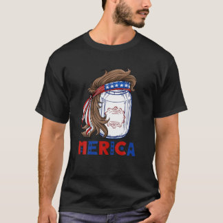 T-shirt Beer Mullet Merica Hommes 4 juillet Drapeau améric