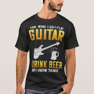 T-shirt Beer Play Guitare et Boire Bière Guitare Lover