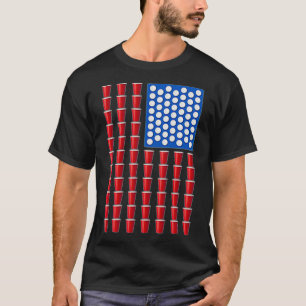 T-shirt Beer Pong Red Solo Cup drapeau américain États-Uni