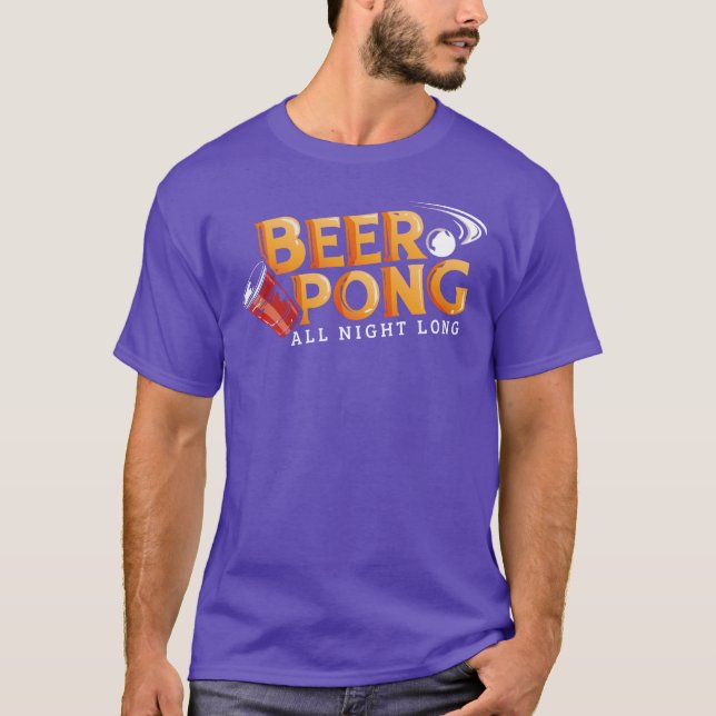 T-shirt Beer Pong Toute La Nuit (Devant)