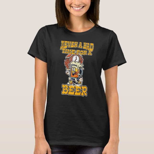T-shirt Beer Time Fun Bar Party Tipsy Drunk Malt Barn Rum  (Devant)