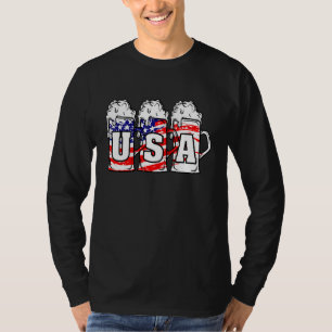 T-shirt Beer Usa Drapeau Américain Patriotique 4 juillet M