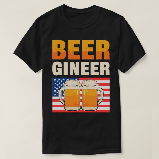 T-shirt Beergineer Bière brasserie maison brasseur classiq (Design devant)