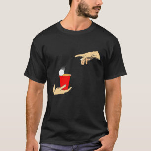 T-shirt Beerpong Création Adam Michelangelos Mains