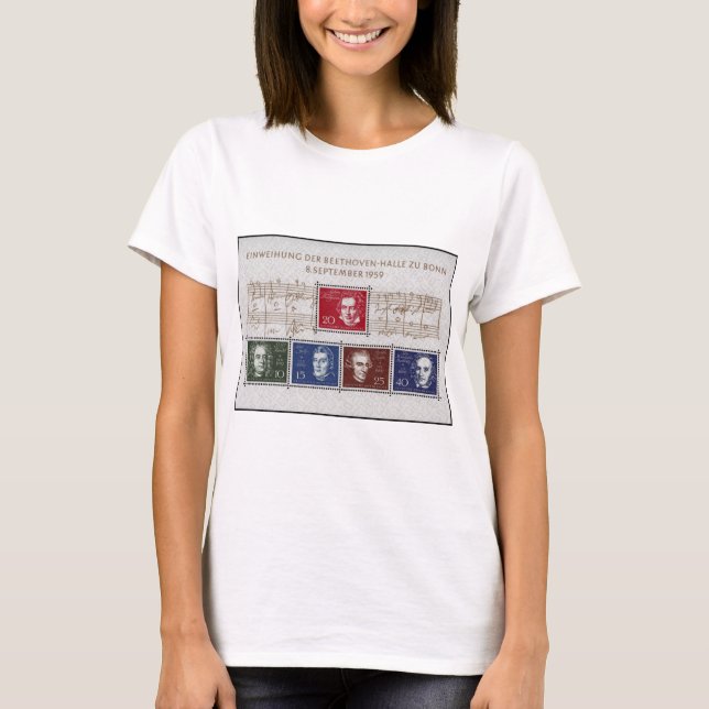 T-shirt Beethoven Handel Spohr Haydn Mendelssohn (Devant)