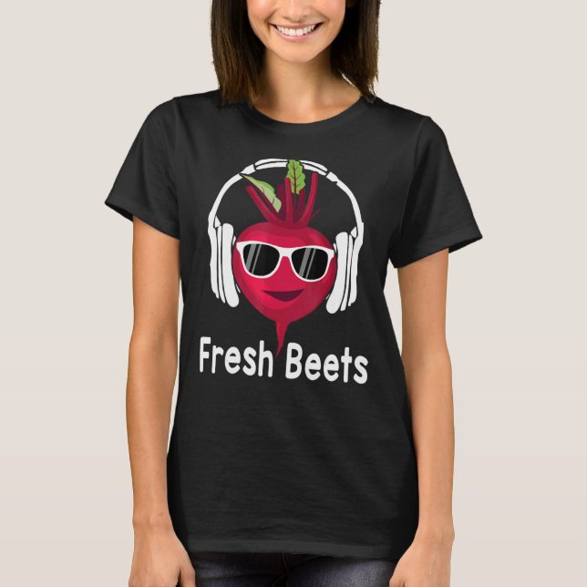T-shirt Beets frais Cool Beet Headphone Musique Beat Pun (Devant)