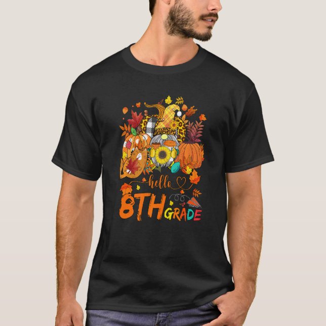T-shirt Beginning Of Autumn Fall Teacher Sunflower Hello 8 (Devant)