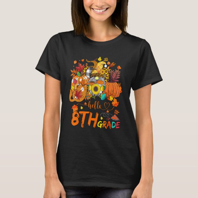 T-shirt Beginning Of Autumn Fall Teacher Sunflower Hello 8 (Devant)