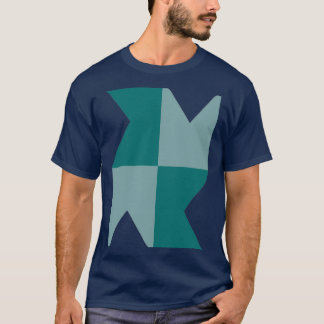 T-shirt beige triangular origami geometric tiles pattern 1