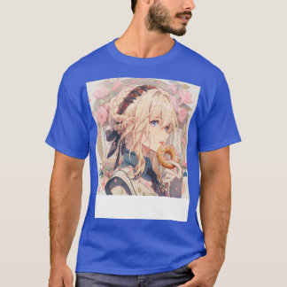 T-shirt beigne violet evergarden