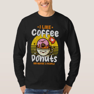 T-shirt Beignet Nourriture Sucrée J'Aime Les Donuts Au Caf