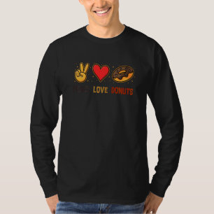 T-shirt Beignets amour paix saupoudrer J'aime les collatio