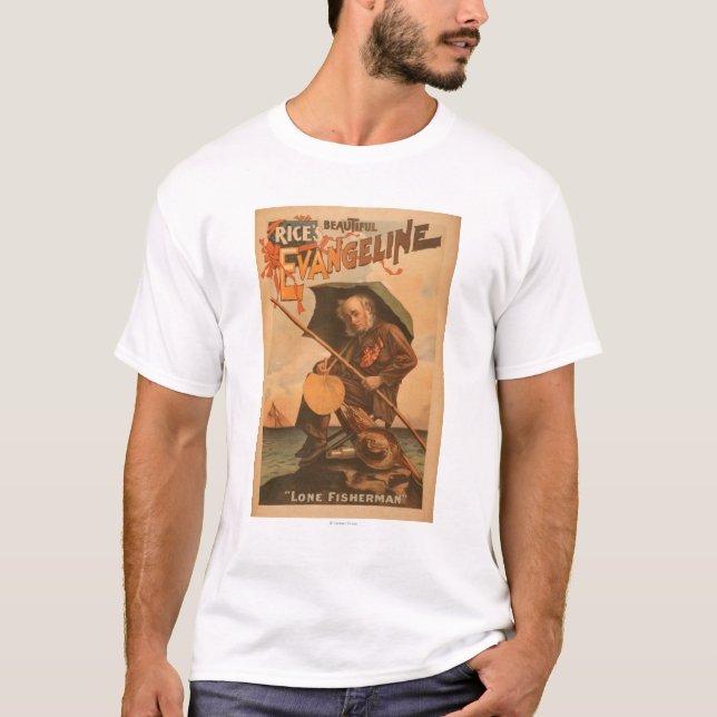 T-shirt Bel Evangeline "pêcheur solitaire " du riz (Devant)