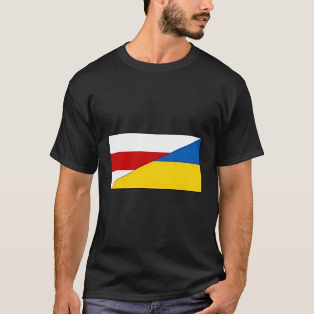 T-shirt Bélarus Ukraine Drapeau Biélorusse Ukraine Fierté  (Devant)
