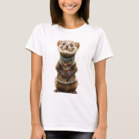 Belette adorable portant un pull tricoté