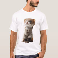 Belette adorable portant un pull tricoté