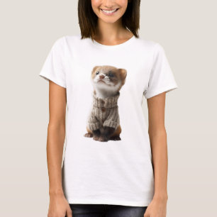 T-shirt Belette adorable portant un pull tricoté