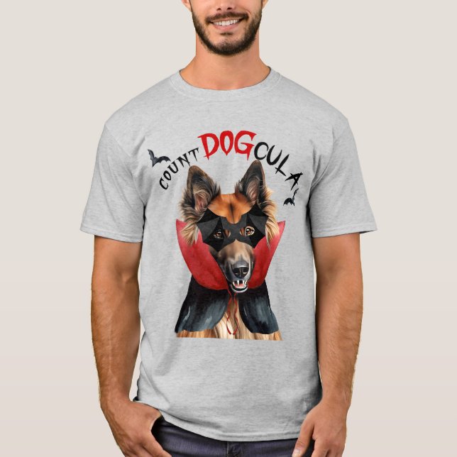 T-shirt Belge Tervuren Vampire Chien Funny Halloween (Devant)
