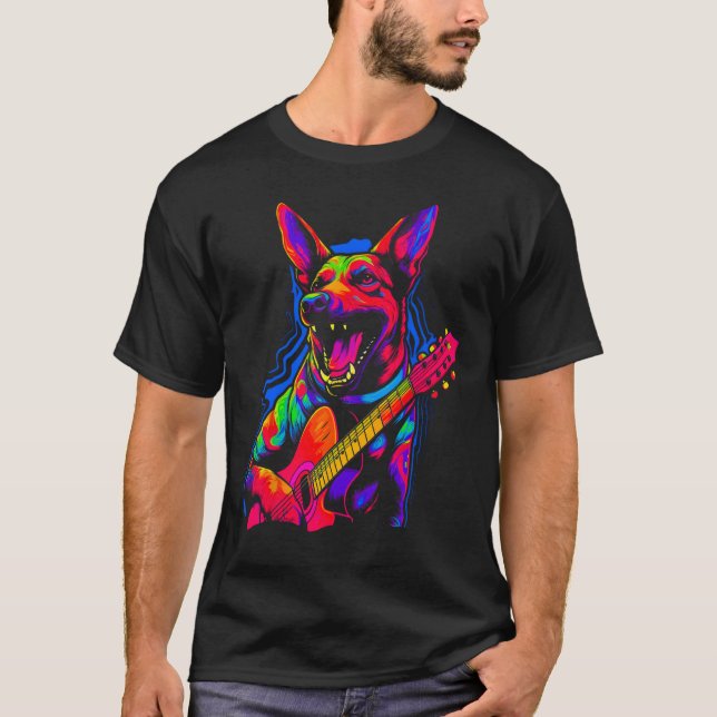 T-shirt Belgian Malinois Dog Music (Devant)