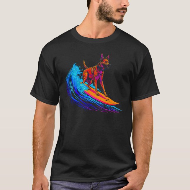 T-shirt Belgian Malinois Dog Surf (Devant)