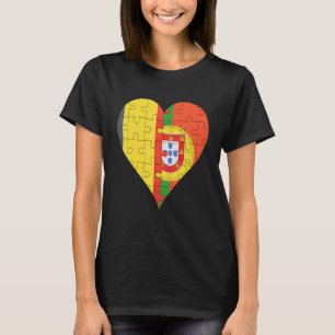 T-shirt Belgian Portuguese Flag Heart