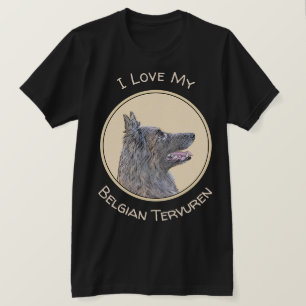 T-shirt Belgian Tervuren Painting - Cute Original Dog Art