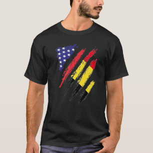 T-shirt Belgique American Grosse Drapeau USA Patriot Herit